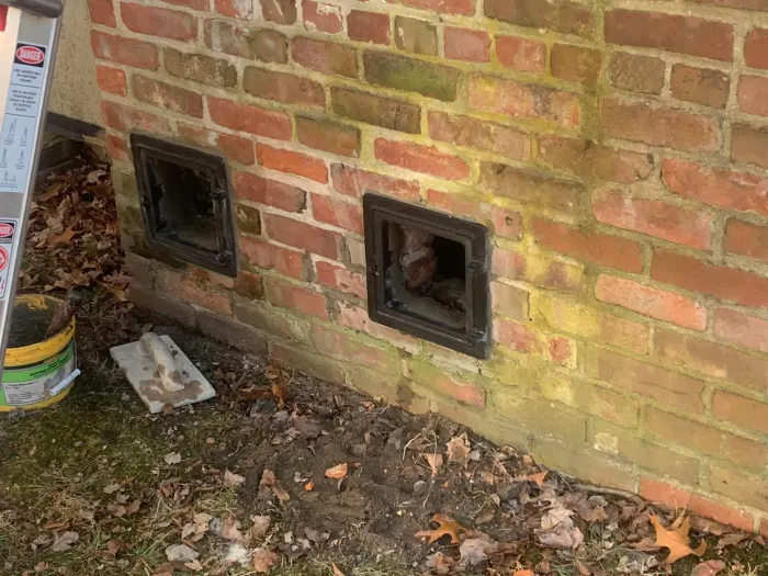 Brick foundation wall detail