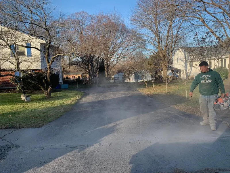 Freshly paved driveway