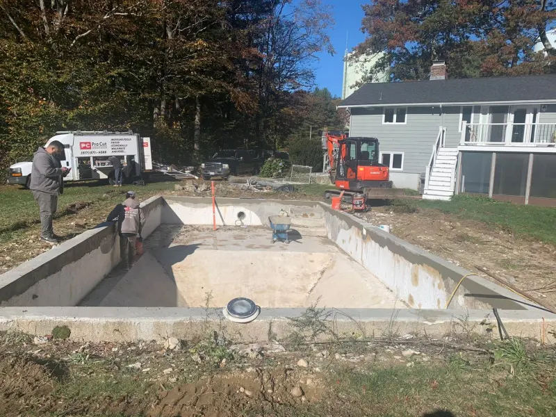 Formed inground pool shell ready for finishing